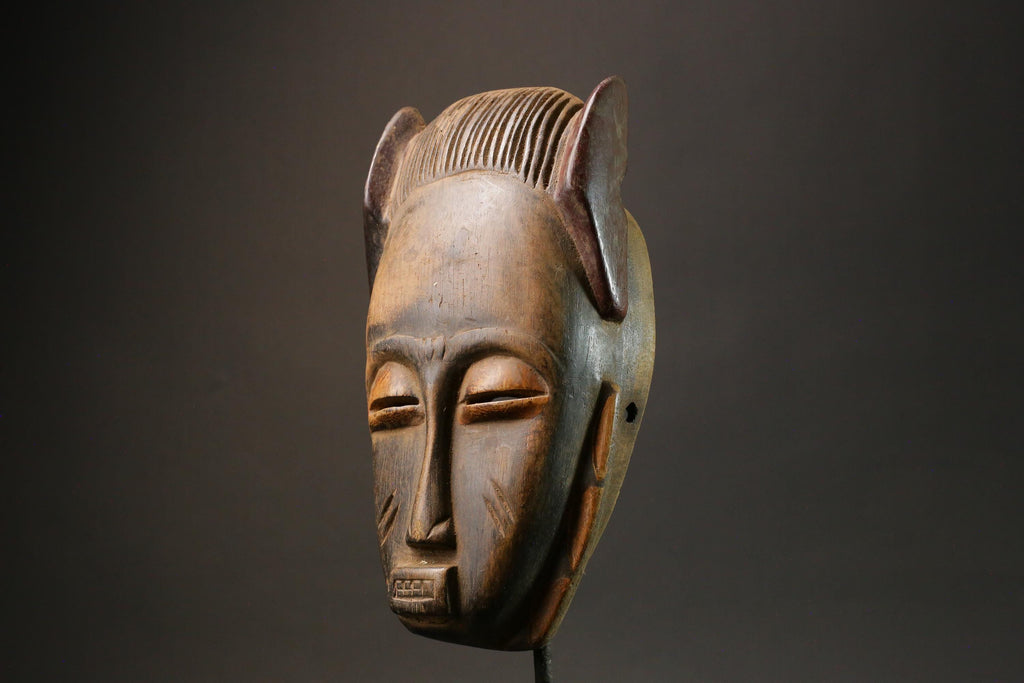African Tribal Guro Wood masks Hand Carved Vintage Wood Hanging Masks for wall-7557