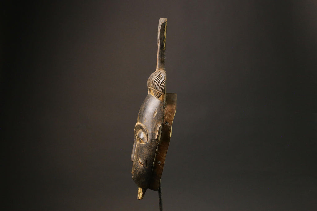 African Tribal Baule Wood masks Hand Carved Portrait Mask Wood Kpan Mblo Masks for wall-7573