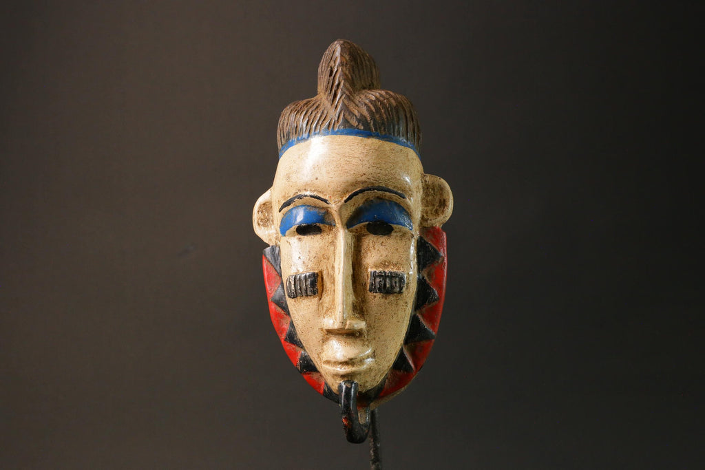 African Mask Hand Carved Guro Tribe Gu Female Face Mask Home Décor Wall Hanging-G2911