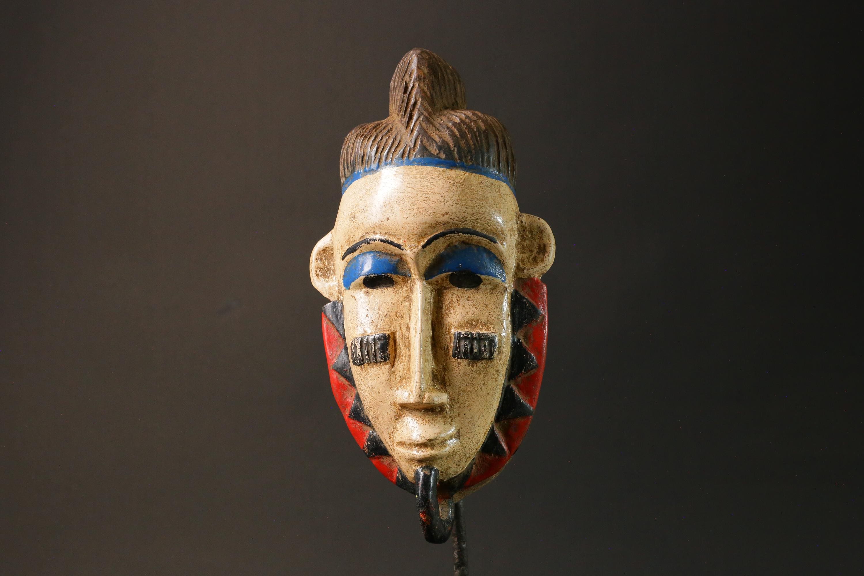African Mask Hand Carved Guro Tribe Gu Female Face Mask Home Décor Wall Hanging-G2911