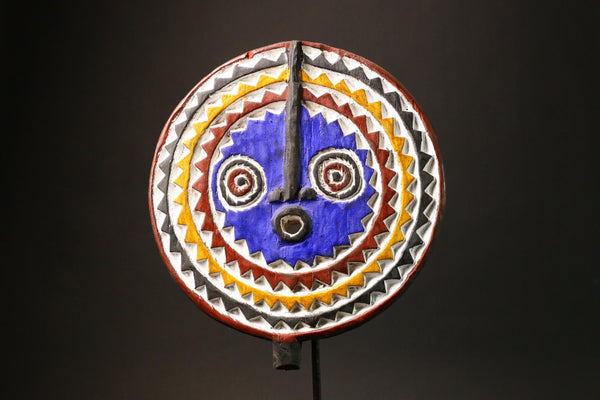 African Authentic African Sun Mask BWA Handcrafted Unique Wall Hanging Decor from Burkina Faso Primitive Ethnic Art Piece for Home -G3175