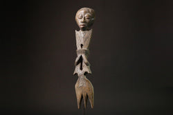 African Rare Luba Kibango Authority Sculpture - Unique Ceremonial Art Piece for Collectors - Authentic African Decor from Congo - G3163