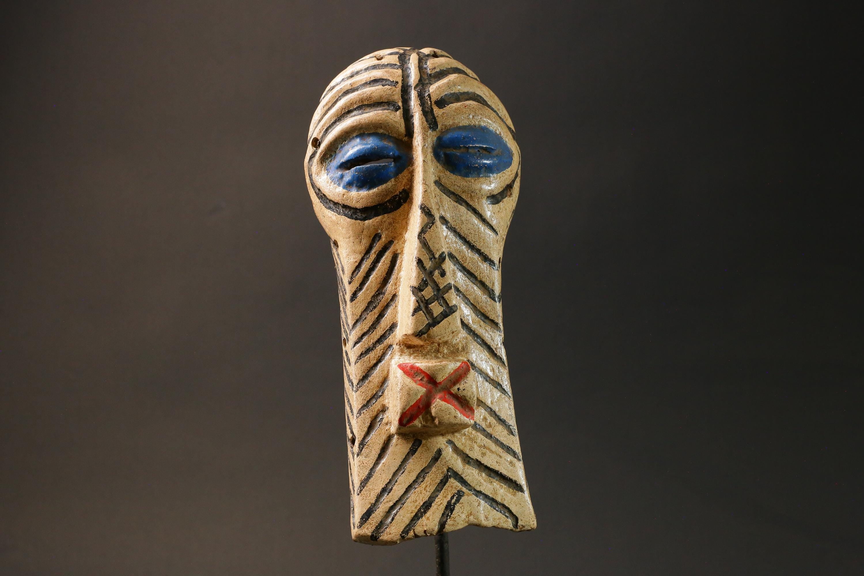 African Tribal Wood masks songye kifwebe carved wooden mask -G2922