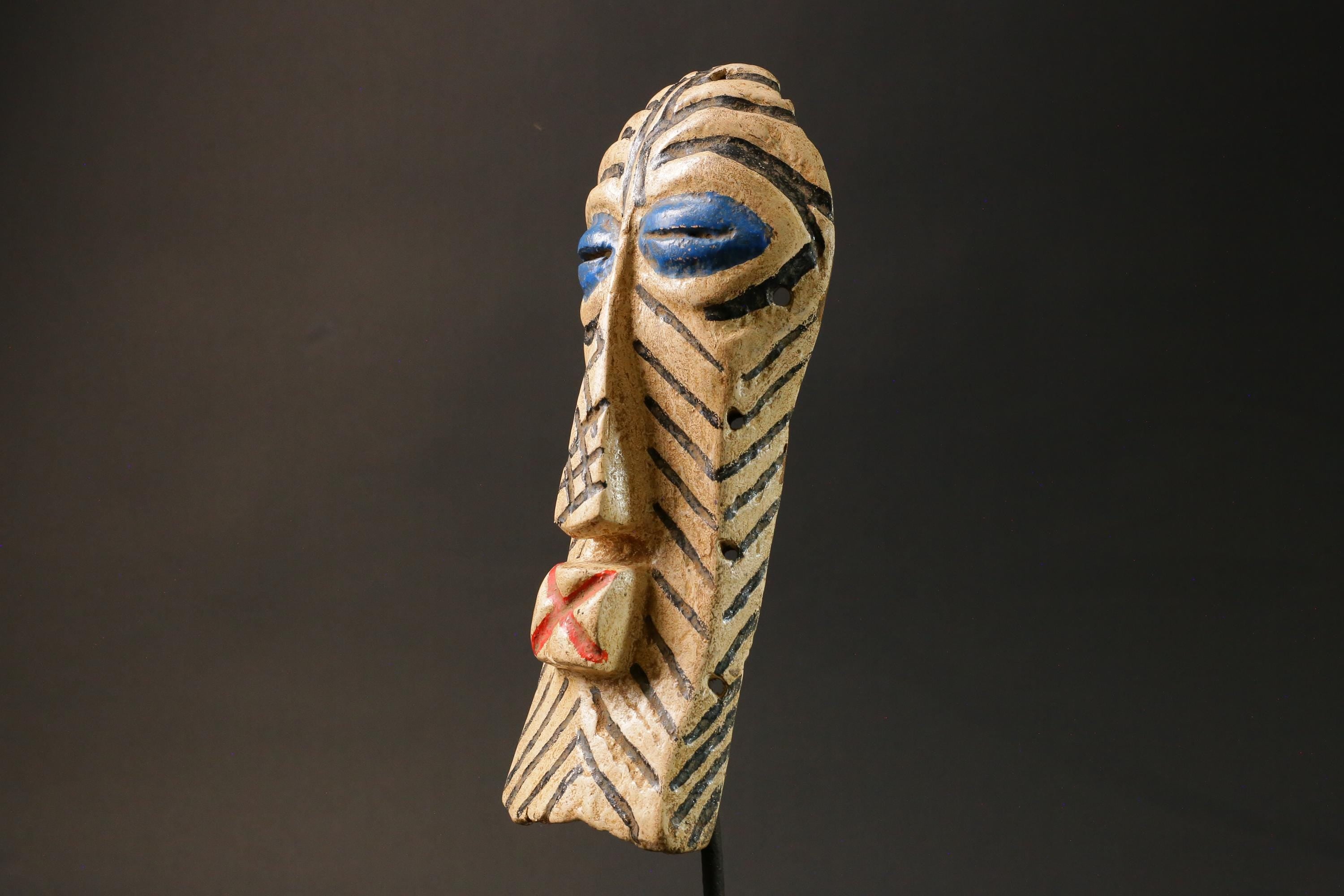 African Tribal Wood masks songye kifwebe carved wooden mask -G2922