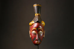 African Rare 19th Century Baule Mask Unique Handcrafted Wood Tribal Art Collectible Perfect for Home Decor and Cultural Enthusiasts- G3188