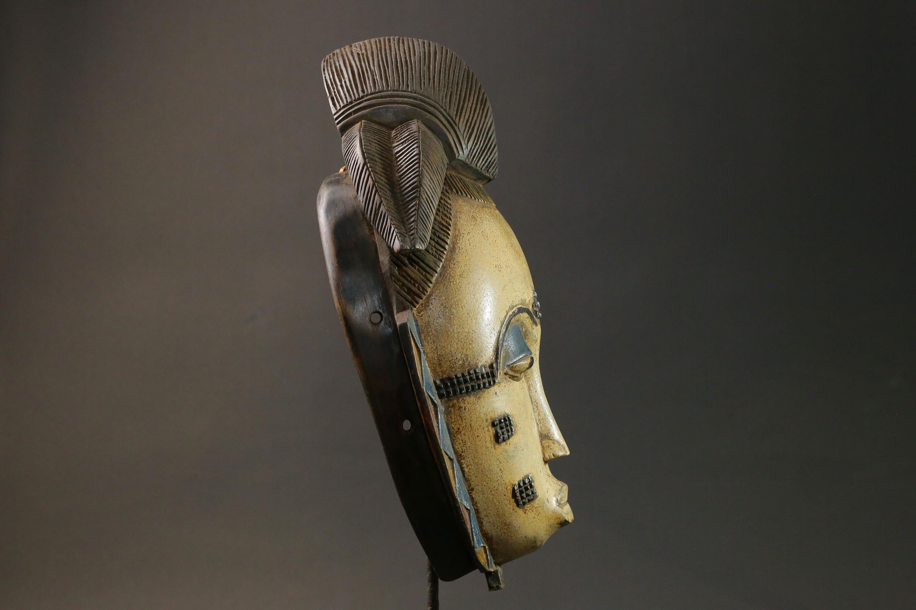 African wood mask antiques Tribal African Art Face Mask African Guro Baule Masks for wall-8989