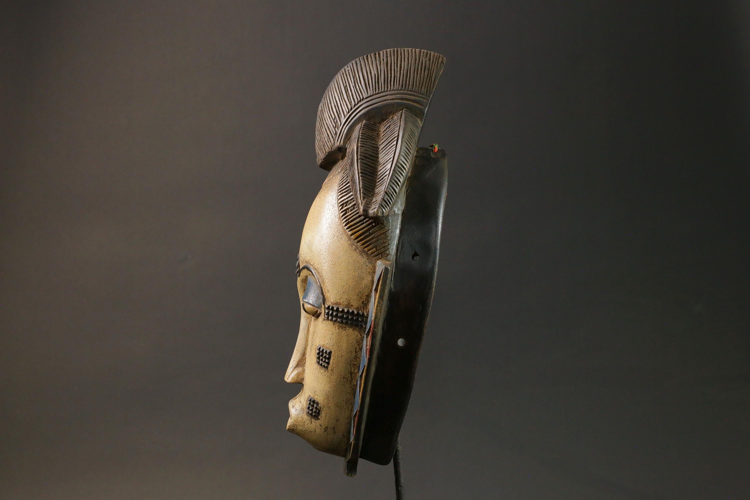 African wood mask antiques Tribal African Art Face Mask African Guro Baule Masks for wall-8989