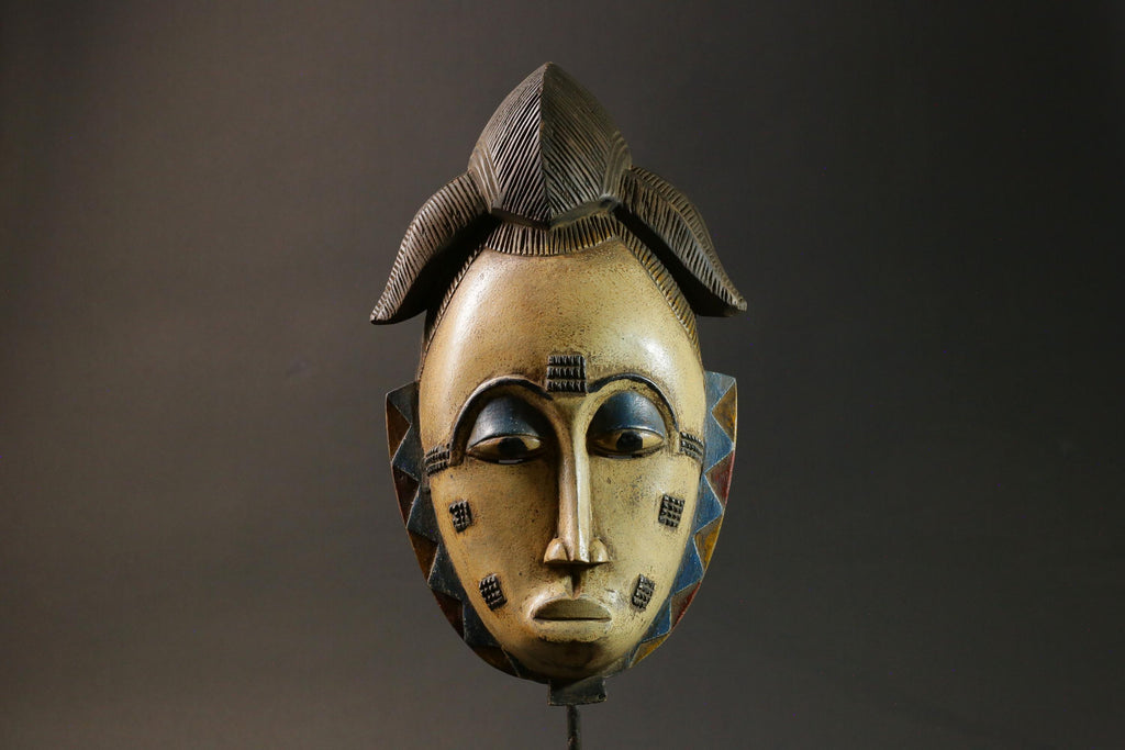 African wood mask antiques Tribal African Art Face Mask African Guro Baule Masks for wall-8989
