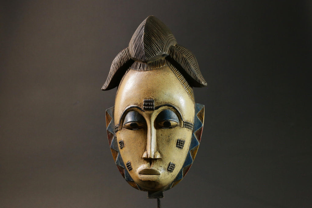 African wood mask antiques Tribal African Art Face Mask African Guro Baule Masks for wall-8989