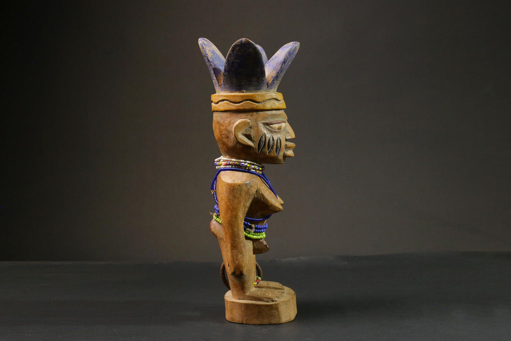 African statue Yourba Figures Peoples Nigeria Sculpture Tribal Handmade-7648