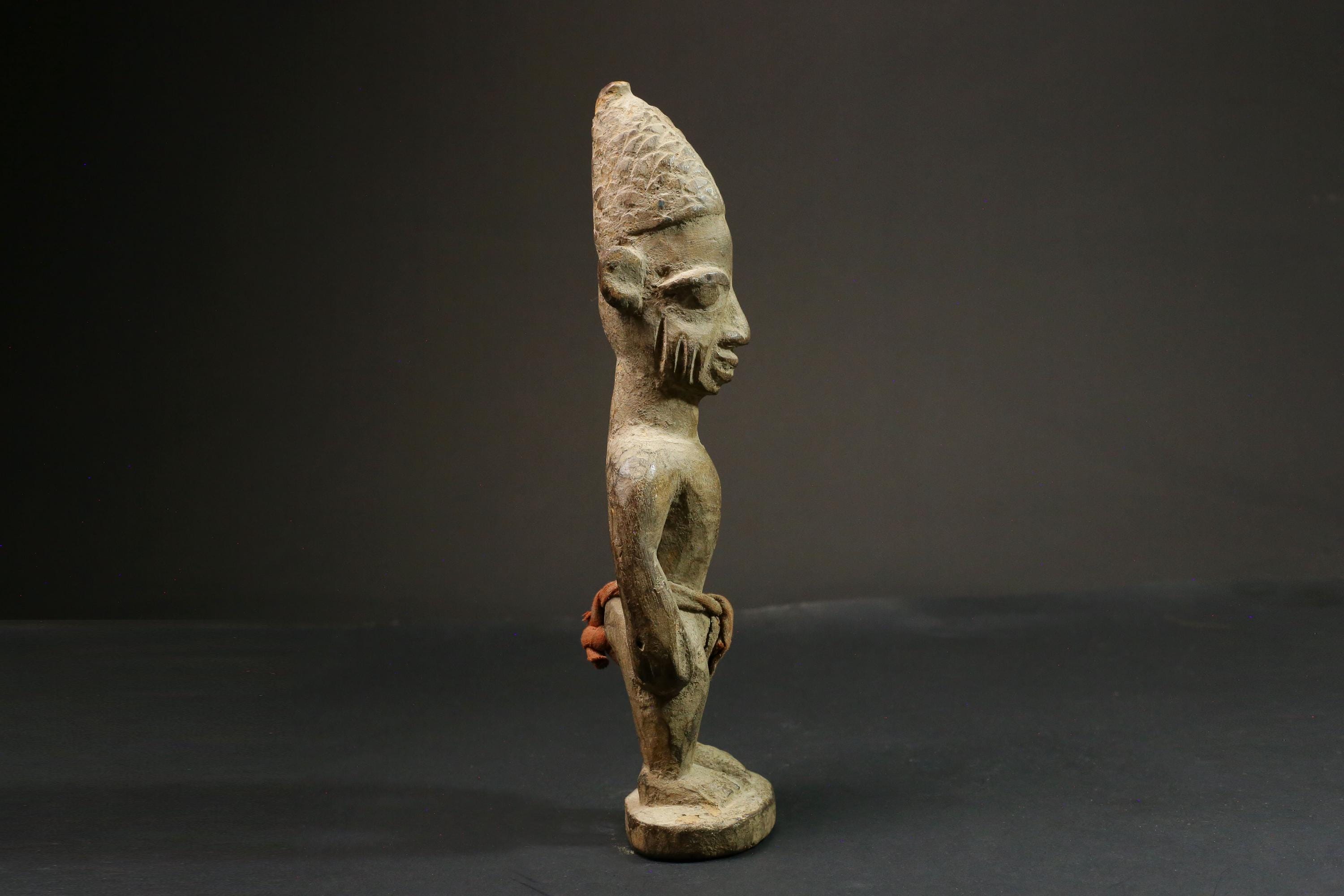 African Tribal Figure Wood Hand Carved Vintage Wall Hanging Art Decor | Unique Home Decor | Ethnic Wall Art | Pombia Figure-4150