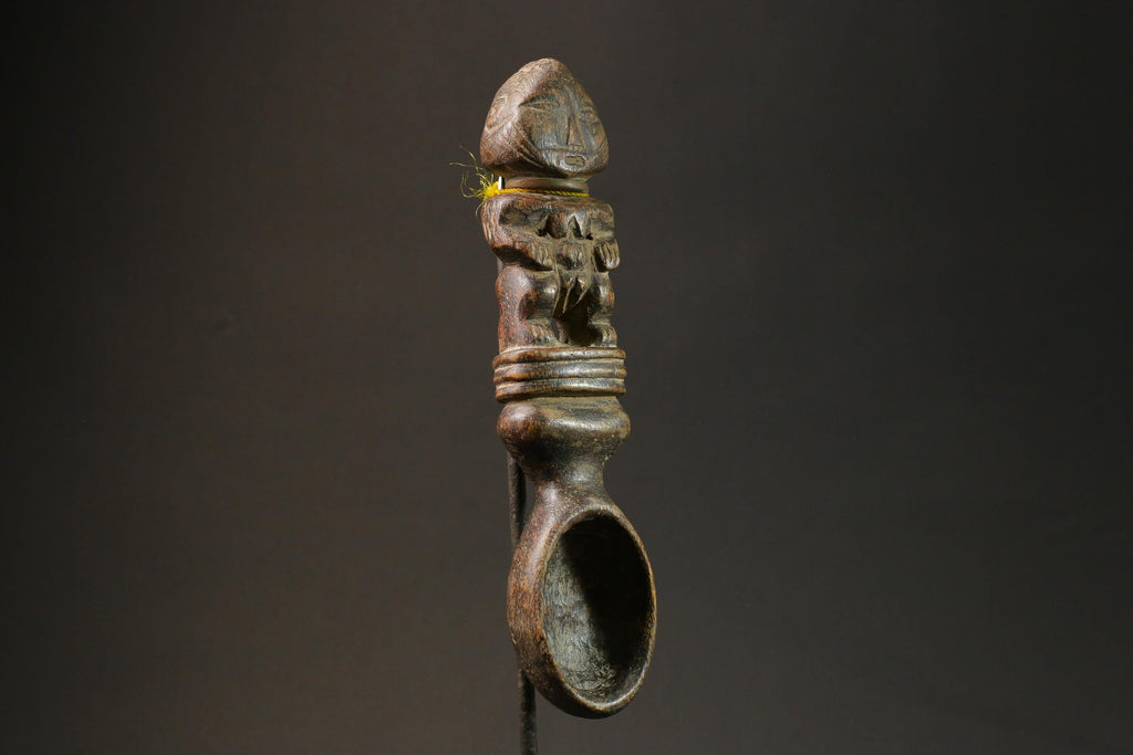 african statue wooden figure Mangbetu Spoon Mask Showcases Impeccable-7528