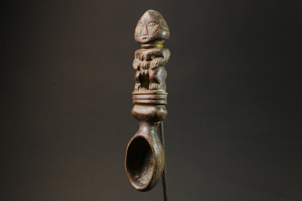african statue wooden figure Mangbetu Spoon Mask Showcases Impeccable-7528
