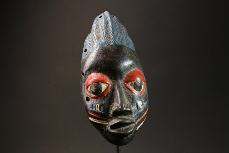 African Masks Lega Mask Carved Wall Hanging Primitive Art Masks for wall -G2931