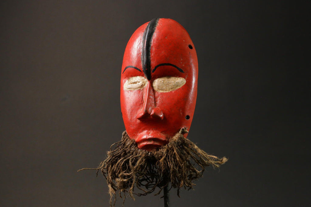 African Face Mask Wood Wall Hanging Pattern Dan hand carved Home Décor mask For Wall-G2940