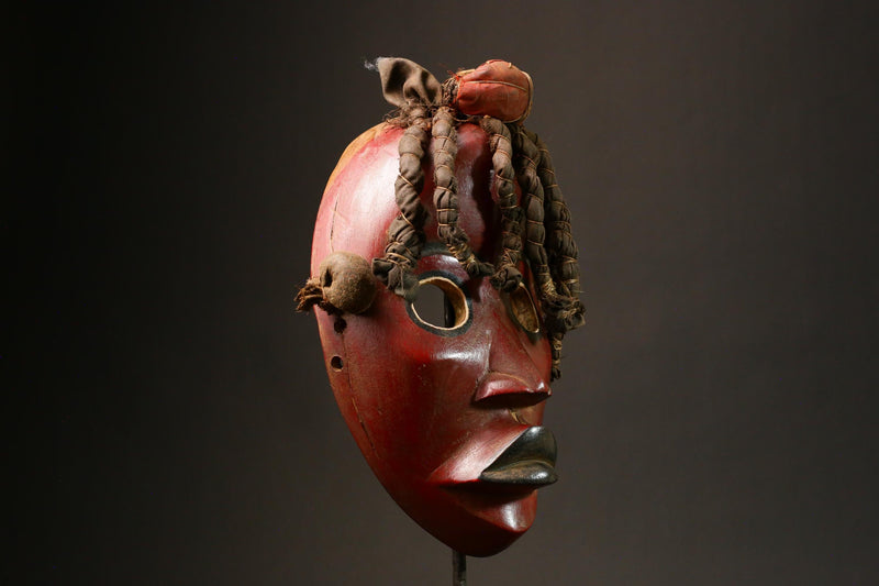 African Antique Dan Zakpai Wooden Mask Unique Wall Hanging Home Decor Art G3194