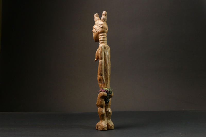 African statue wooden tribal wood Figure Ghana Akua Ba Handmade Kasai-9006