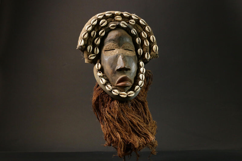 African wood mask antiques dan French African tribal art Masks for wall -9011