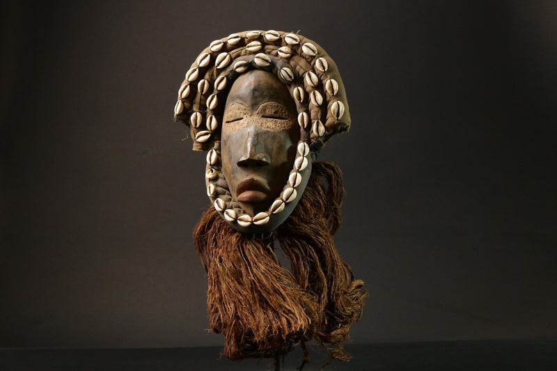 African wood mask antiques dan French African tribal art Masks for wall -9011