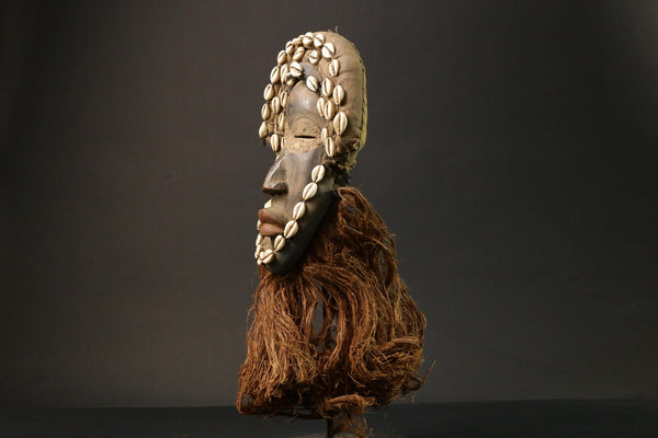 African wood mask antiques dan French African tribal art Masks for wall -9011