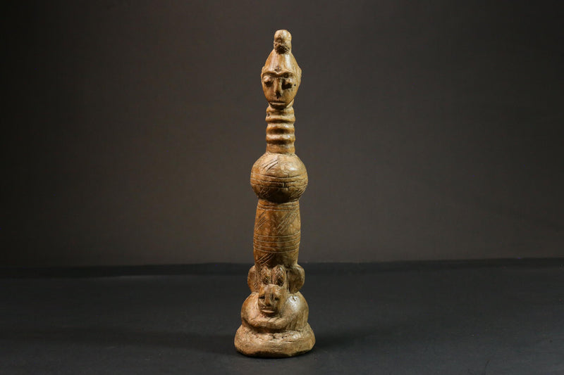 African statue wooden from one piece Statues Ritual fetish Suku sculpture-8997