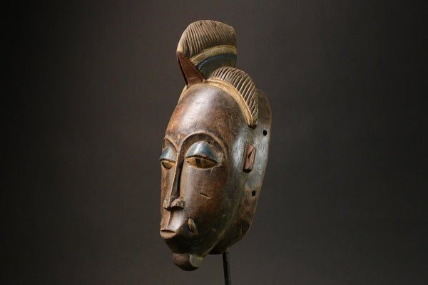 African wood mask antiques Guru Tribe Tribe Vintage Baule Mask Wall Tribal-8992