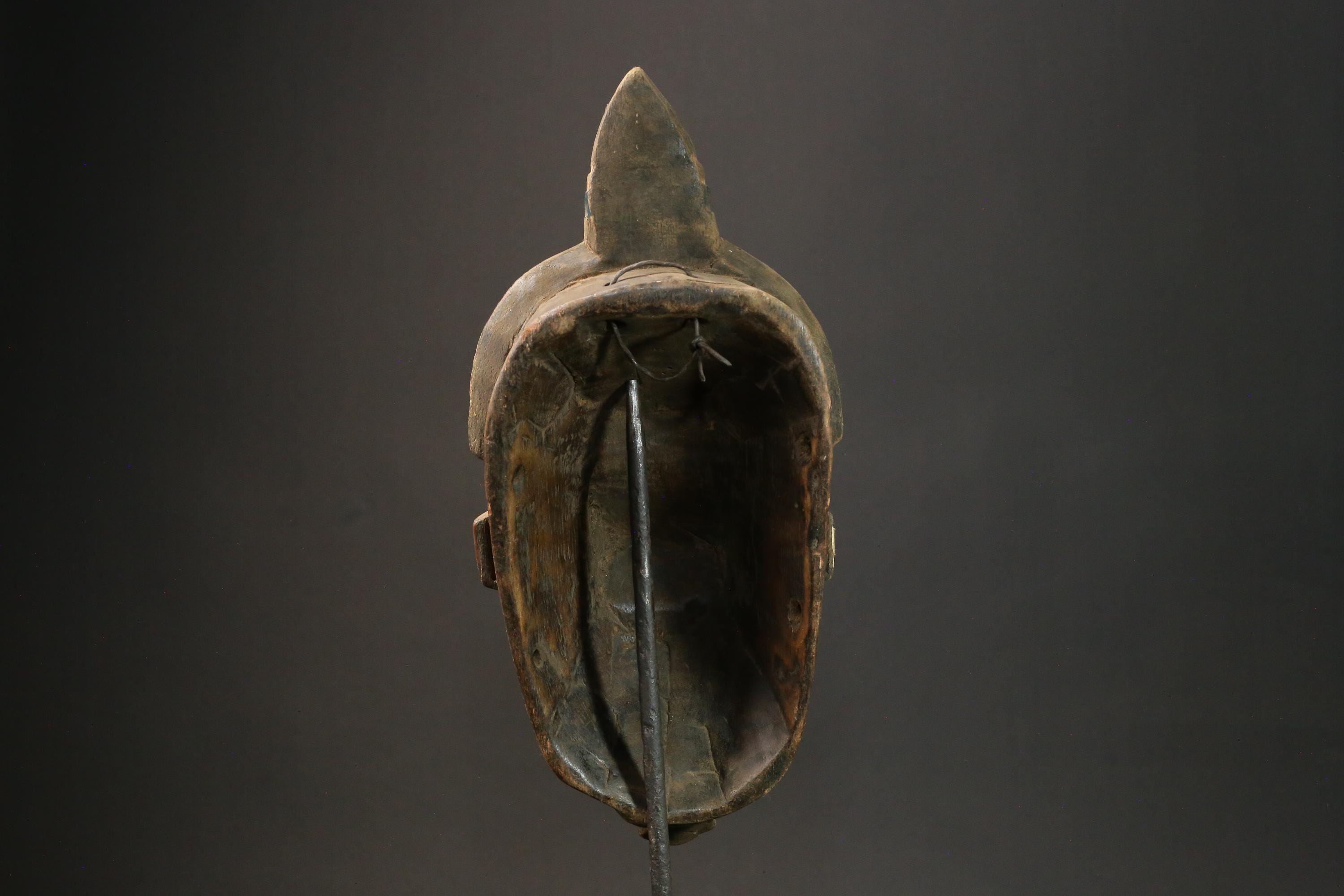 African wood mask antiques Guru Tribe Tribe Vintage Baule Mask Wall Tribal-8992