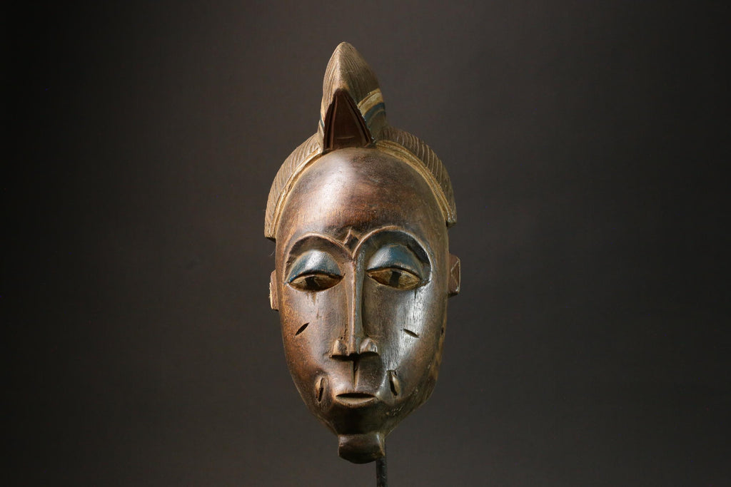 African wood mask antiques Guru Tribe Tribe Vintage Baule Mask Wall Tribal-8992