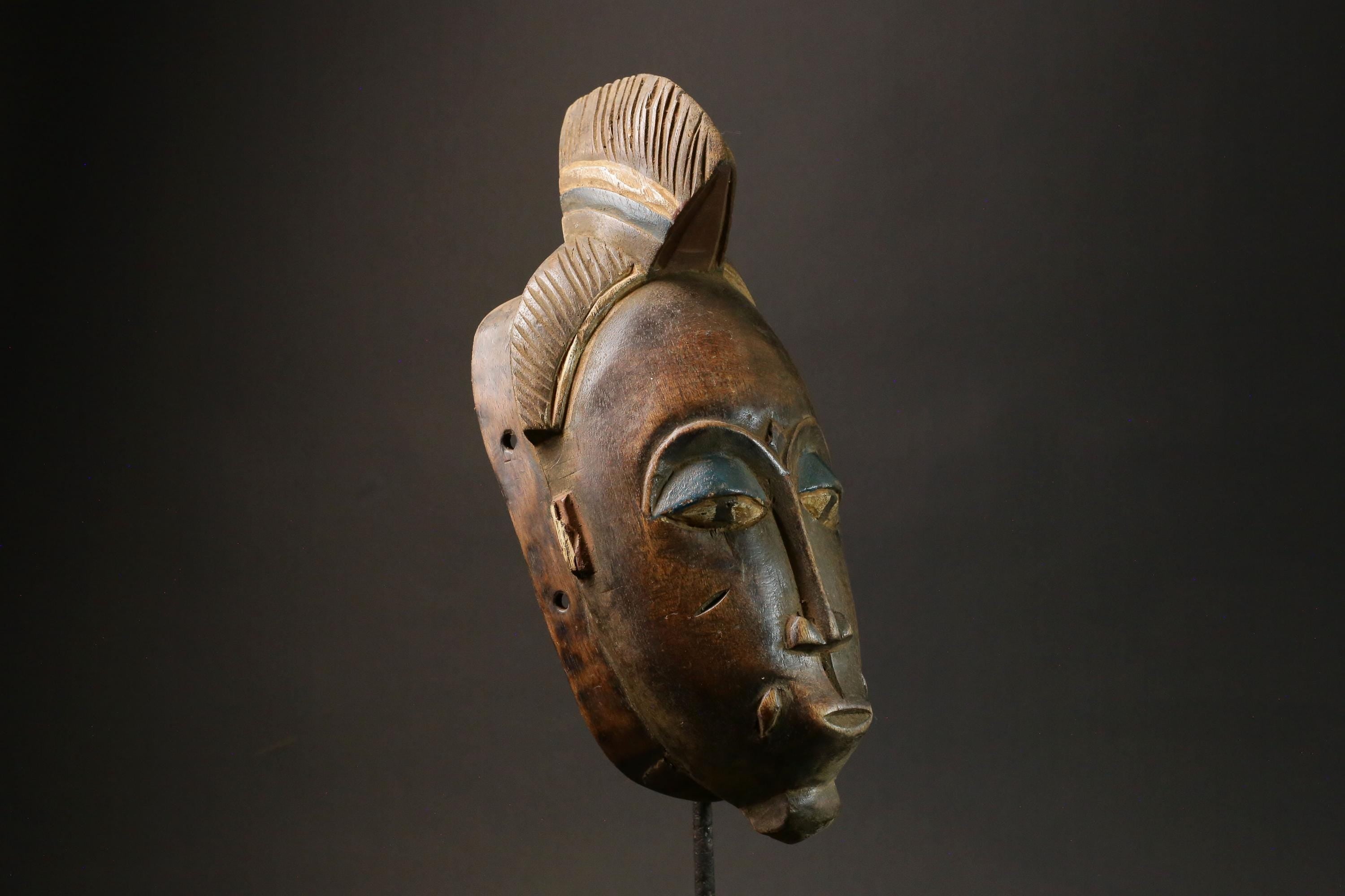 African wood mask antiques Guru Tribe Tribe Vintage Baule Mask Wall Tribal-8992