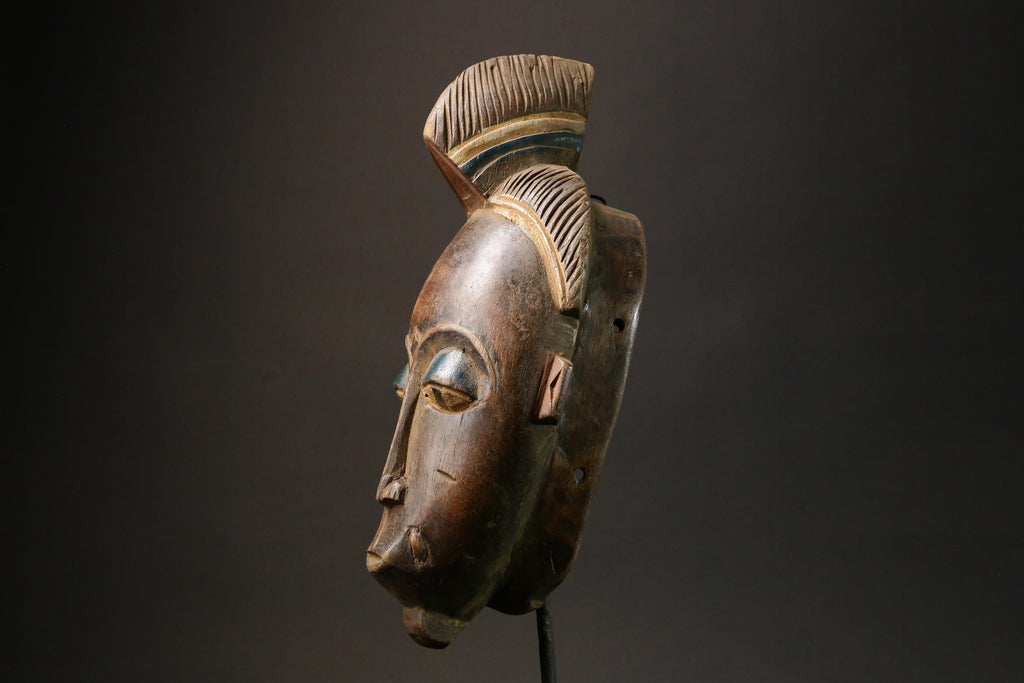 African wood mask antiques Guru Tribe Tribe Vintage Baule Mask Wall Tribal-8992