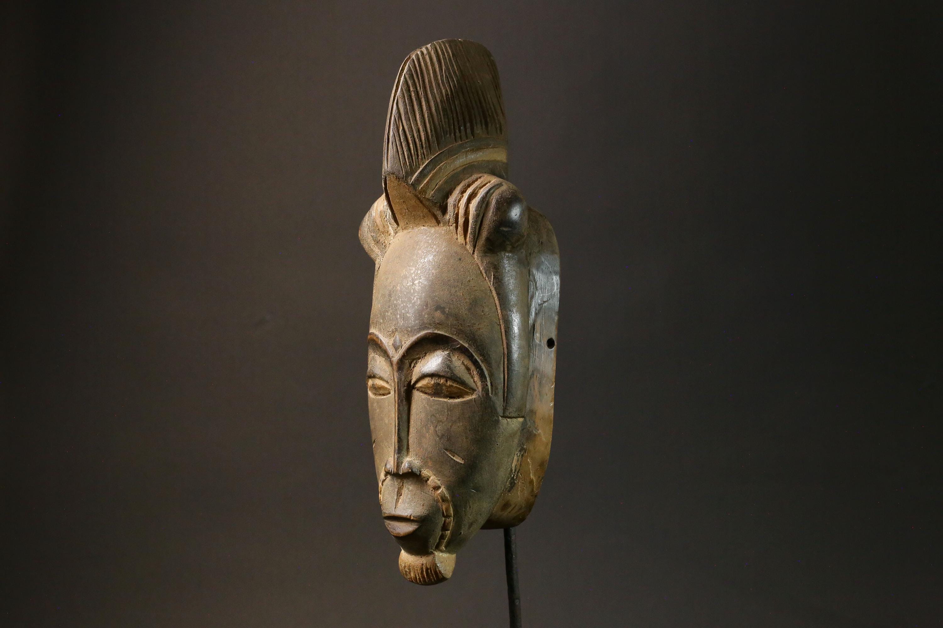 African wood mask antiques Wood Hand Carved Wall Hanging tribal Guro mask-7610