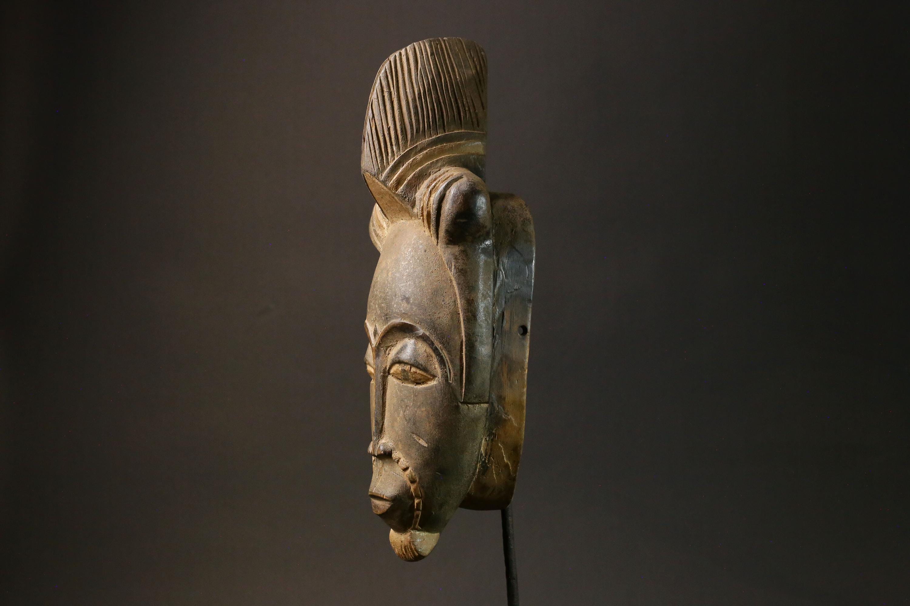 African wood mask antiques Wood Hand Carved Wall Hanging tribal Guro mask-7610