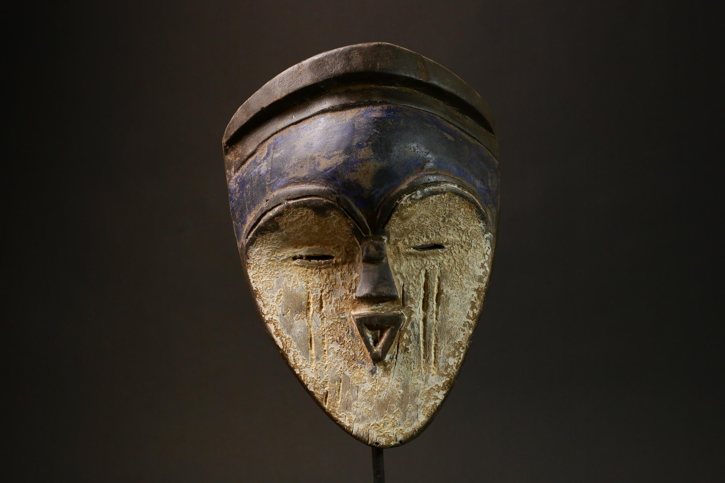 African Vintage Hand-Carved African Lega Masks Unique Wooden Wall Hanging Decor-G1617
