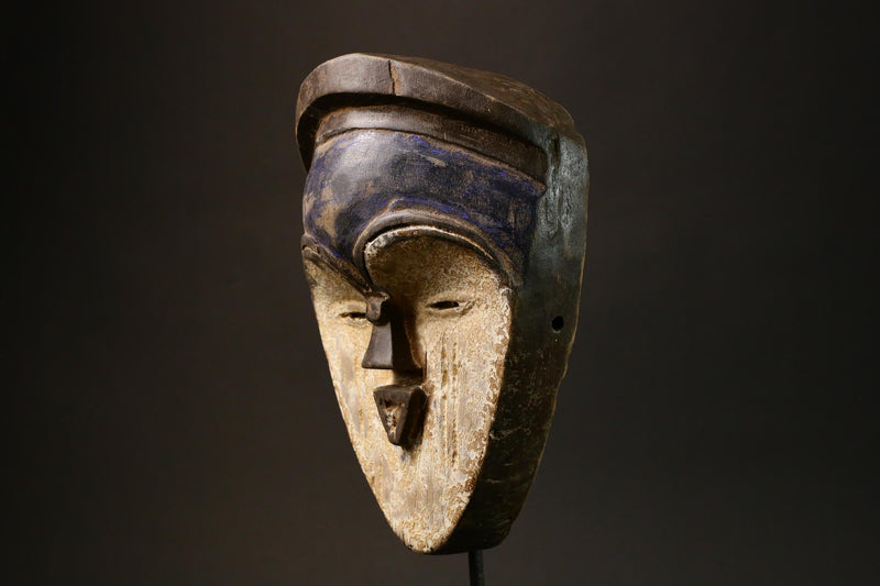 African Vintage Hand-Carved African Lega Masks Unique Wooden Wall Hanging Decor-G1617