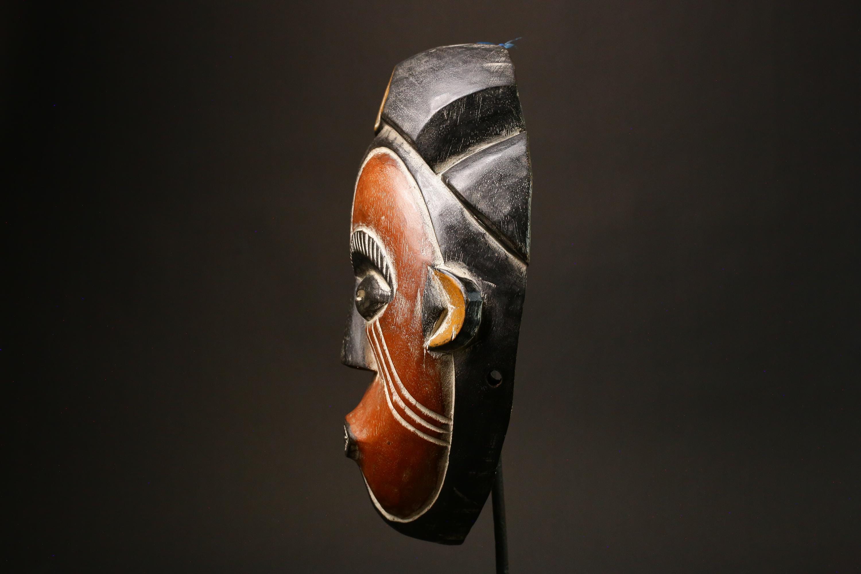 African Mask African Hand Carved Igbo Tribal Wood Mask Antique Wall Hanging Art Decor-G1610