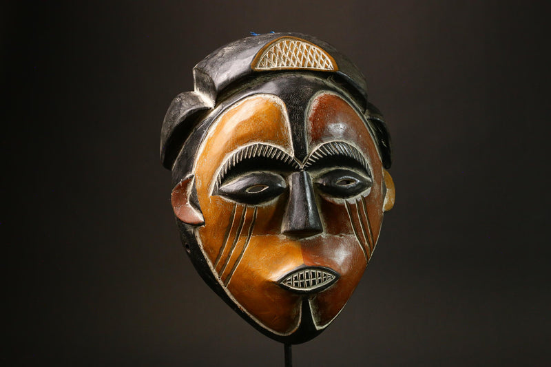 African Mask African Hand Carved Igbo Tribal Wood Mask Antique Wall Hanging Art Decor-G1610