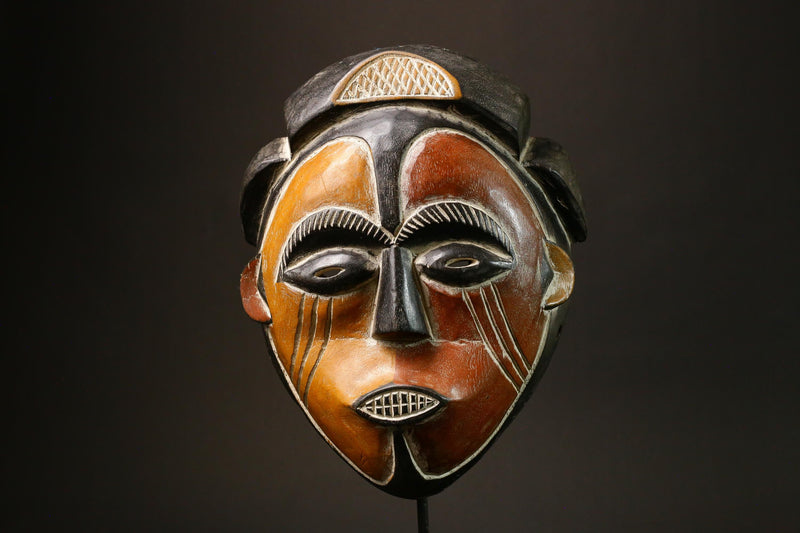 African Mask African Hand Carved Igbo Tribal Wood Mask Antique Wall Hanging Art Decor-G1610