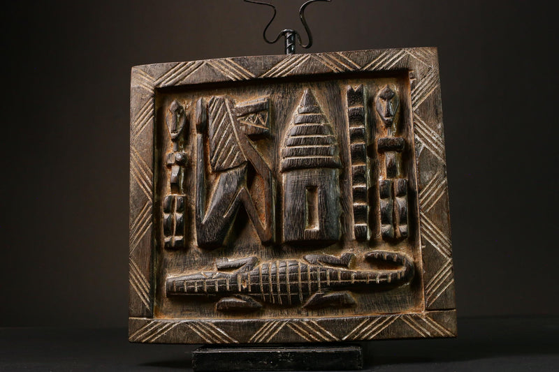 African Yoruba Granary Door Hand Carved Wall Hanging Home Décor statue-G3220