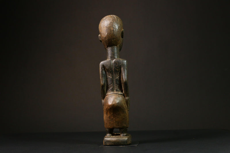 African Baule Blolo Bla Figure primitive decor Wooden Collectible Sculpture Home Decor-G3215