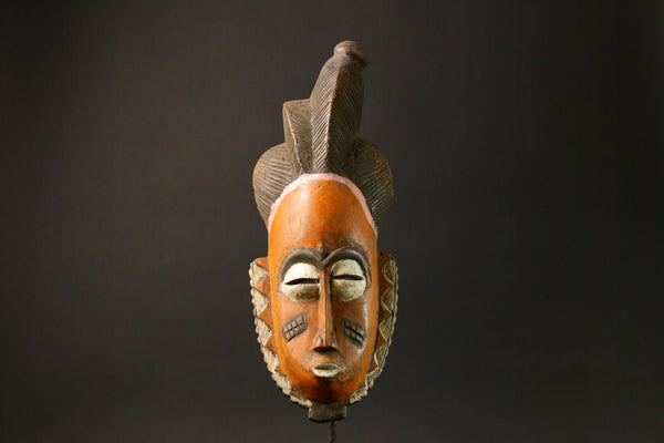 African mask wood Baule real figure vintage vintage African masks for wall-7747