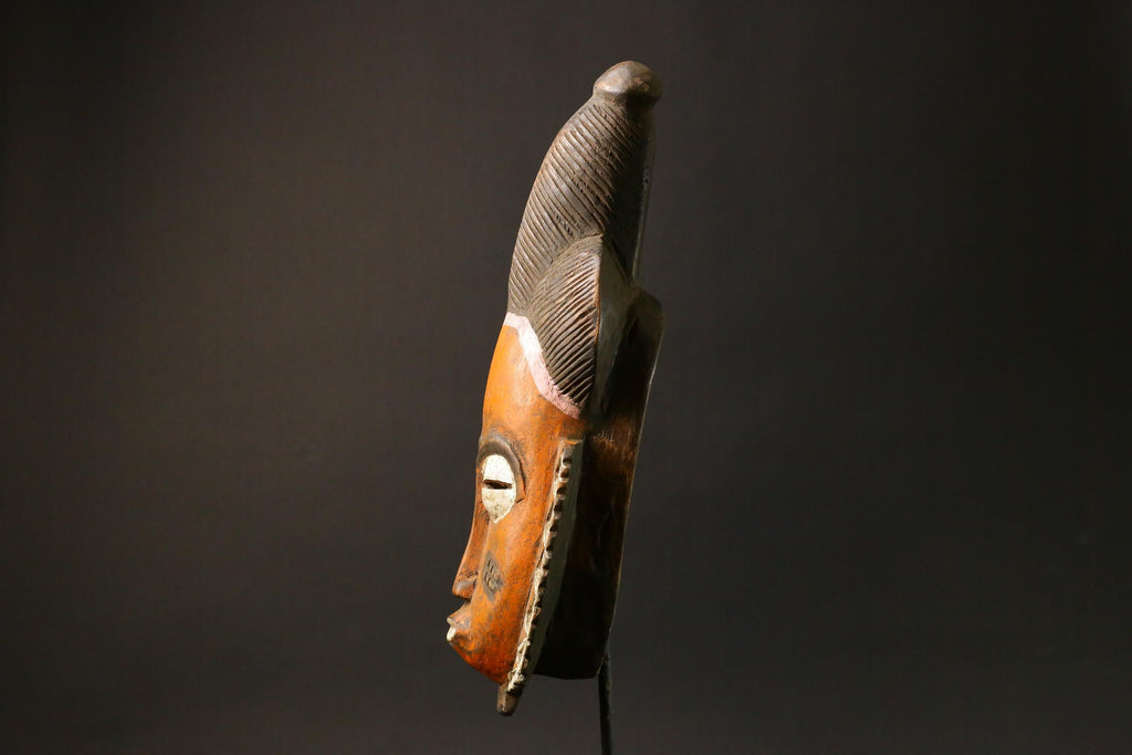 African mask wood Baule real figure vintage vintage African masks for wall-7747