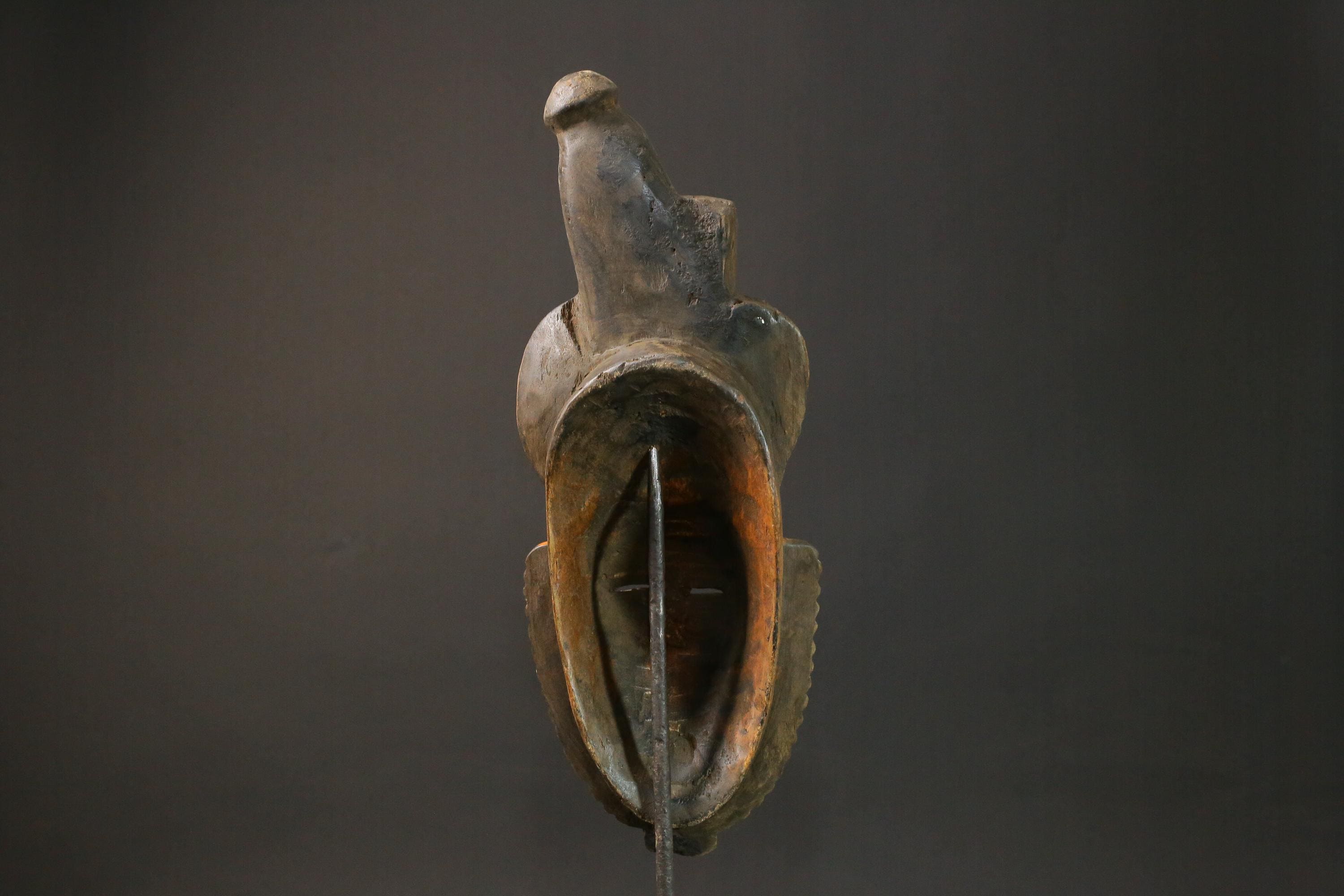African mask wood Baule real figure vintage vintage African masks for wall-7747