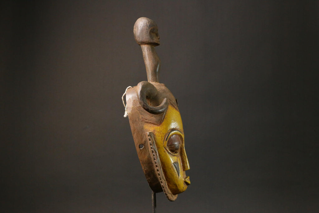 African wood mask Baule antiques Home Décor Hand Carved Masks for wall-4382