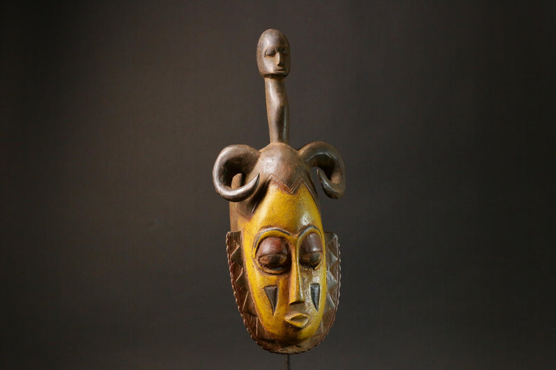 African wood mask Baule antiques Home Décor Hand Carved Masks for wall-4382