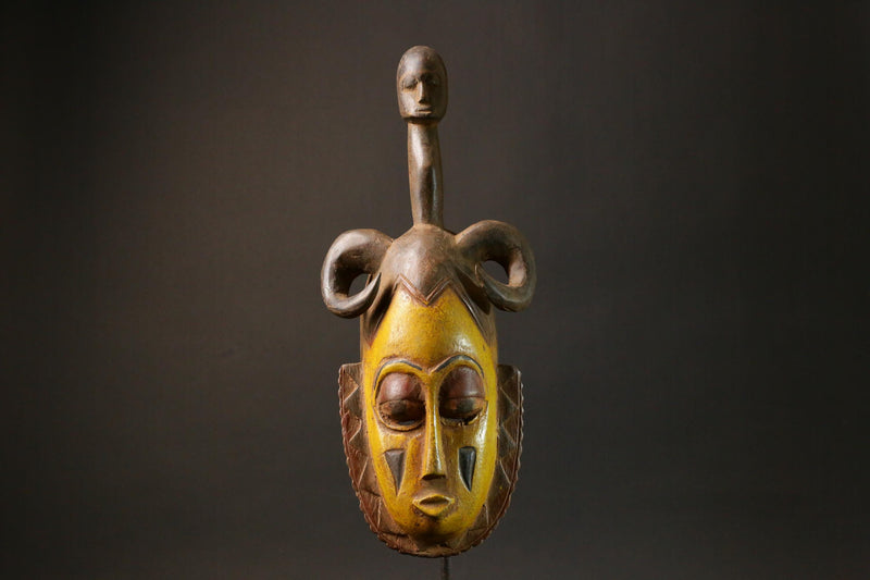 African wood mask Baule antiques Home Décor Hand Carved Masks for wall-4382