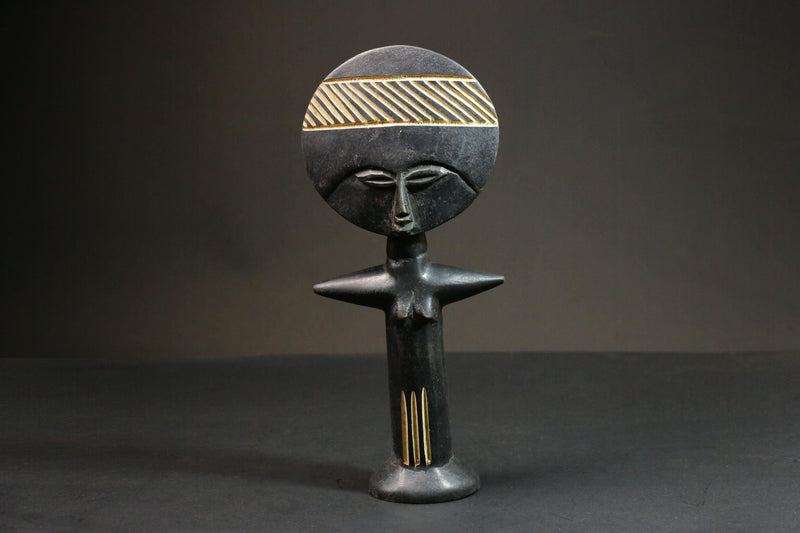 African Wooden Fertility Doll Akuaba Asanti Ghana statue Tribal Art Crafts-7704