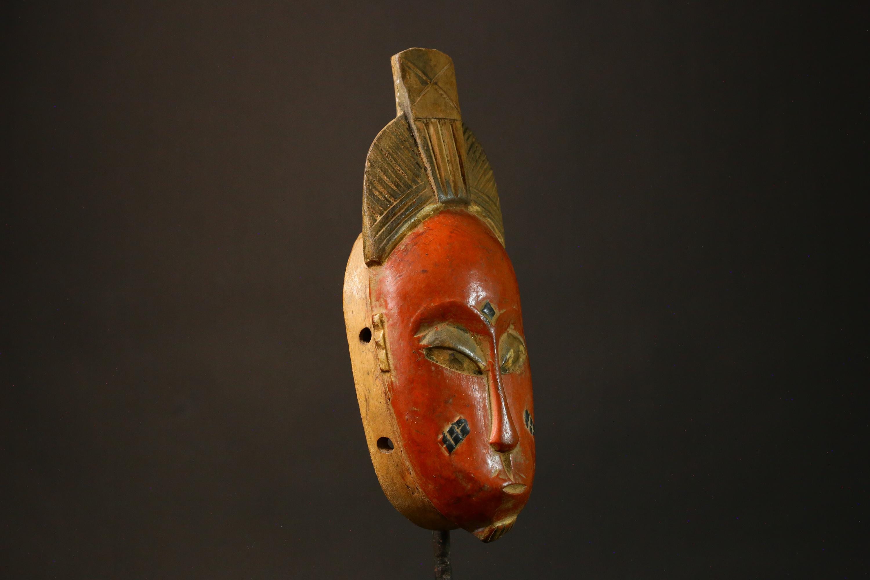 African mask Hand-Carved Guro Tribal Face Mask Unique Wooden Wall Art Decor 9243
