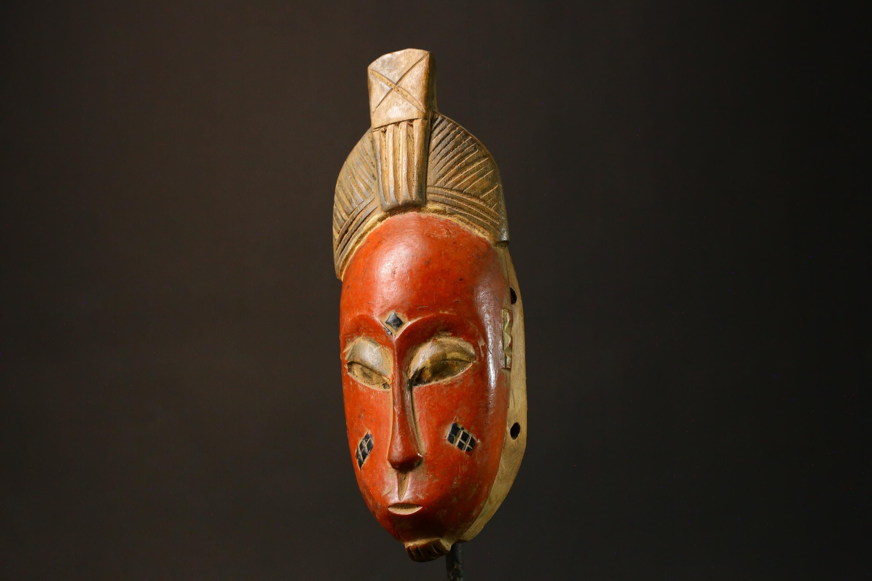 African mask Hand-Carved Guro Tribal Face Mask Unique Wooden Wall Art Decor 9243