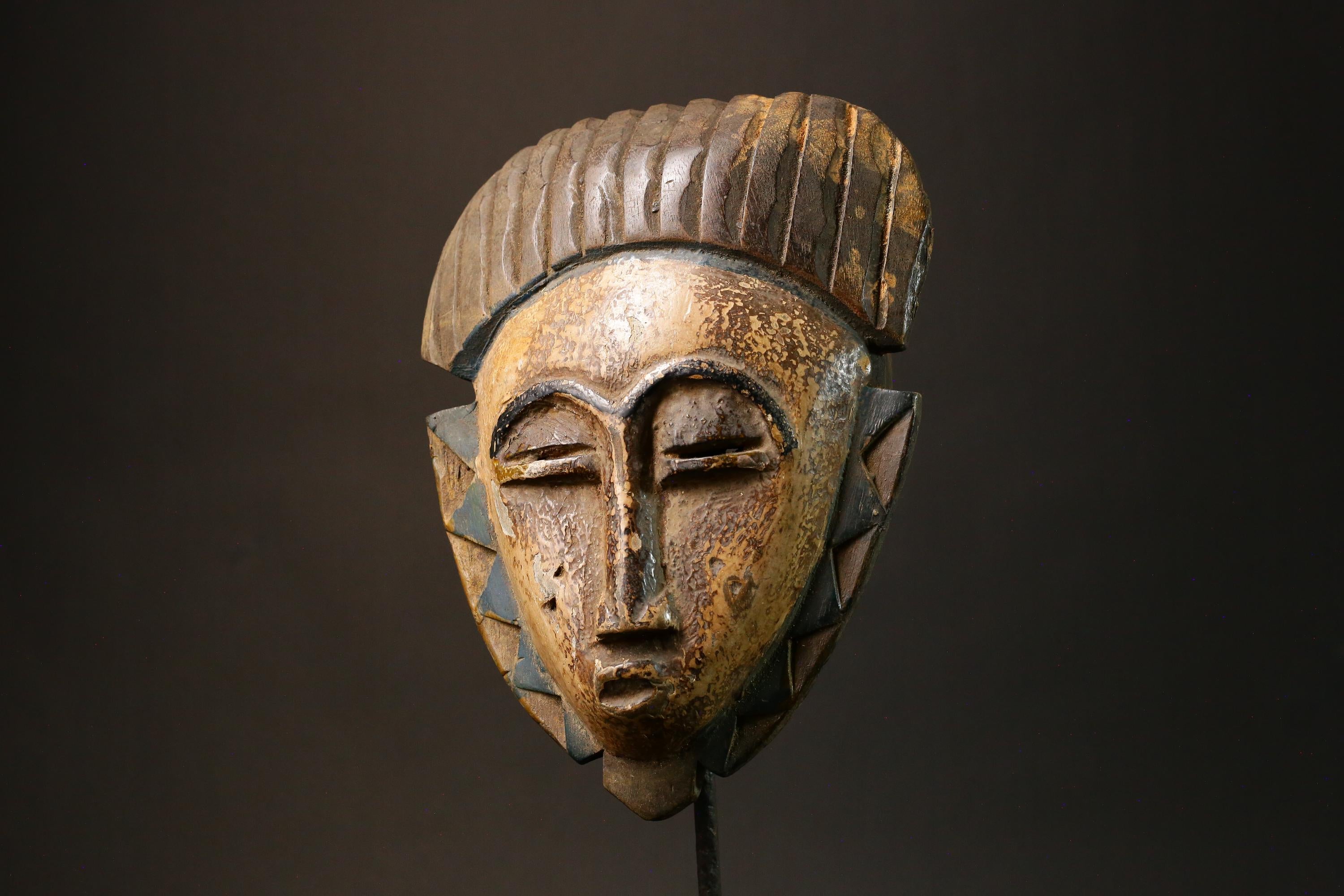 African mask Antique Hand-Carved Guro Mask African Primitive Art Wooden Home Decor Collectible 7993