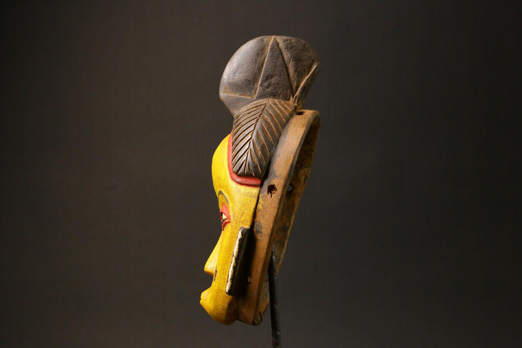 African mask Use tribal Baule Wall Hanging Primitive Art Collectibles Masks for wall-G2972